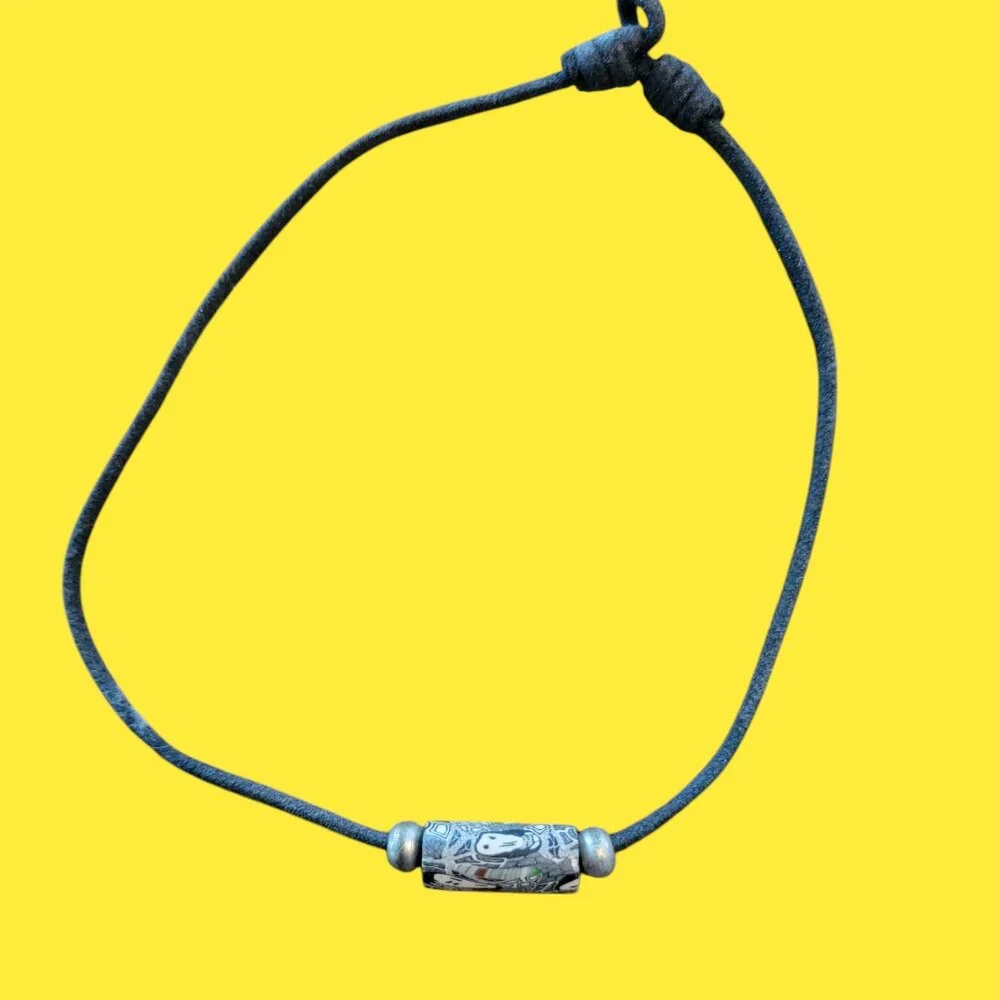 Boho Beachy Corded Necklace with Beadwork